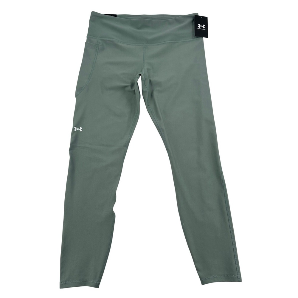 Under Armour Tech HiRise Womens XL Compression Leggings Sage Green Yoga NWT